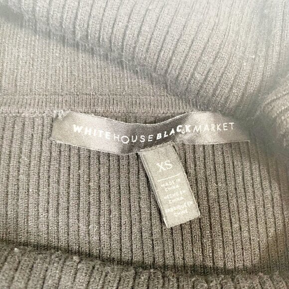 White House Black Market black long sleeve fitted rib knit turtleneck sweater - Picture 5 of 9